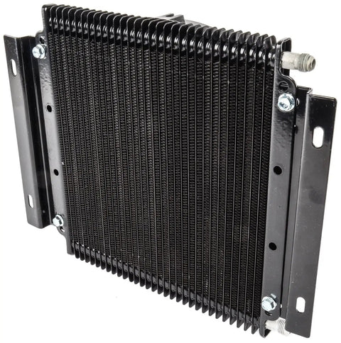 High Performance Transmission Cooler for 30 000 GVW with 11x14x3.75 Inch Core and 11 Inch 500 CFM Fan Push or Pull Mount 6 AN Inlets