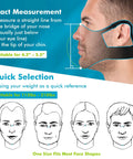 Measurement guide for Family Pack Dust Mask With 6 Activated Carbon Filters, side view of strap fitting on person's face