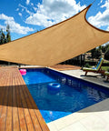 Desert Sand 20x20 Sun Shade Sail Square Waterproof Outdoor Canopy With UV Protection For Patio Garden Backyard Deck And Poolside