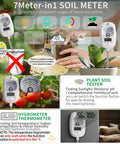 Seven In One Soil Tester With Digital Moisture PH Fertility Meter And Dual Screen Temperature And Humidity for gardening use