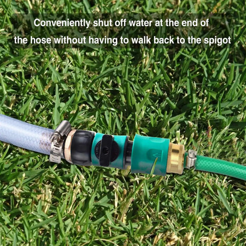 Hose Shut Off Valve Kit With Quick Connects For Garden Hoses, Must Have Five Valves, Ten Rubber Washers, Easy Install, Leak-Proof