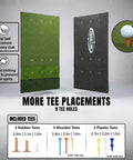 Extra Large 6 By 4 Foot Golf Practice Mat With Thick Base For Indoor And Outdoor Use, showing tri turf and tee placements.