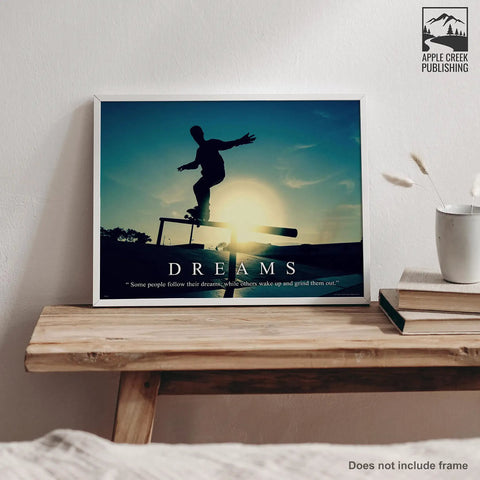 Dope Skateboarding Motivational Poster Art Print 11x14 Inches Wall Decor For Bedroom Or Office Ready To Frame