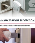 Portable Door Lock For Inward Swinging Doors, Durable Metal Construction, Lightweight And Compact, Quick No Tool Installation