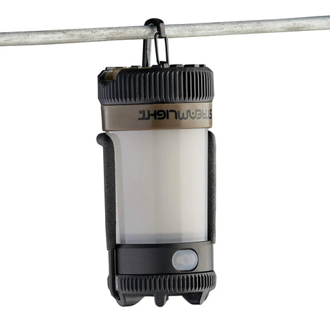 Siege X Rechargeable Lantern Flashlight 360 Degree Light 300 Lumen Output hanging from a cord by a hook