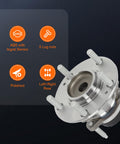 Premium Rear Wheel Hub Bearing Assembly 512436 For 2010 To 2013 Kia Forte Koup Forte5 And Forte Easy DIY Kit with ABS sensor, 5 lug nuts.