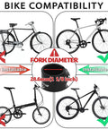 Beefy 100mm Bike Stem Riser Extender For 1 1/8 Inch Forks 28.6mm Handlebar Adapter compatibility chart with various bike types.