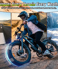 Hella Powerful 8000W Dual Motor Electric Bike For Adults slaying on all terrain with 24x4" fat tires for city and sand.