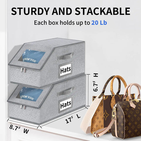 Stackable Hat Storage For Baseball Caps With Clear Window Display Holds Up To 24 New Threads Keep Your Brim Snapped And Crush Free This Legit Rack Setup Keeps Your Whole Collection Dope And Tidy