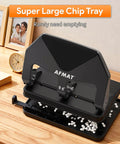 Heavy Duty Three Hole Punch 50 Sheet Capacity with super large chip tray on wooden desk