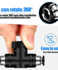 Pneumatic ball valve, push-to-connect, black body, 1/4 in OD PVC with metal end fittings