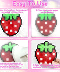 Ultimate 5mm Fuse Beads Kit For Kids Crafts With 48 Colors showing strawberry design tutorial steps