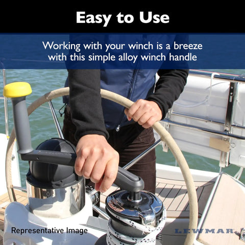 Person using 8 Inch Aluminum Winch Handle With Ball Bearings For Smooth Cranking on sailboat deck
