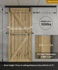 96 Inch Ceiling Mount Box Rail Barn Door Hardware Kit for Heavy Duty Sliding Track Aluminum Alloy for Single Door No Door