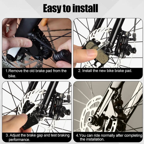 Step-by-step installation of 8 Pairs Resin Semi Metal Bicycle Disc Brake Pads Replacement For Shimano Deore XT XTR LX SLX