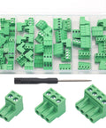 60 Pcs 5.08mm Pitch Pluggable PCB Mount Screw Terminal Block Connectors Kit With Quick Release No Fuss 2P 3P 4P Terminals