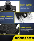 Premium 5 Pack Thermal Circuit Breaker With Auto Reset Function 5 Amp Overload Protector Switch features precision terminals.