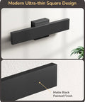 Top Shelf Led Outdoor Wall Lights Modern Black Finish 3 Color Temperature Adjustable Backlit Patio Sconces Pack Of Two sleek matte black ultra-thin design