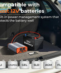 2000W True Sine Wave Inverter For 12V To 110 And 120V Off Grid Power RV Ready inside car trunk with 12V battery setup