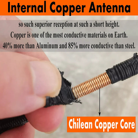 Six And Three Quarters Inch Rubber Antenna Replacement With Copper Coil For Ford Explorer 2011 To 2019 internal copper coil