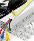 Paintable White Self Adhering Cord Cover Kit With 26 Ft Of Snap On Channels showing cables and connectors