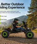 Side view of Off Road Electric Go Kart For Teens And Adults With 48V 2000W Brushless Motor Peak 2500W in scenic outdoors