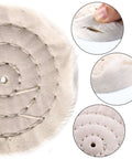 Close-up view of buffing pad from 12 Piece All-In-One Pro Grade Buffing Pad Polishing Wheel Kit with Rouge Compounds and One Quarter Inch Shank