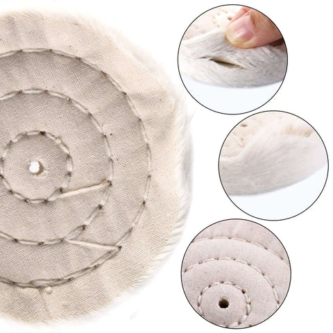 Close-up view of buffing pad from 12 Piece All-In-One Pro Grade Buffing Pad Polishing Wheel Kit with Rouge Compounds and One Quarter Inch Shank
