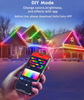 Smart RGB C9 LED Christmas Lights 66ft Music Sync With App Control Color Changing String Lights on house controlled by app