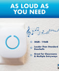 No Fuss Ultra Easy Wireless Doorbell Kit With 52 Chimes And 1000 Feet Range, adjustable volume control, white receiver