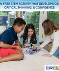 Children playing with Arcade Electronics Exploration Kit For Kids Ages 8 And Up Dozens Of Hands On Projects Full Color Project Manual Safe STEM Toys For Learning Electronics Beginner Friendly And Fun on a table.