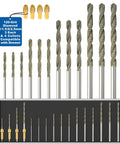 Sworker diamond drill bit set, 12 pieces (1–3 mm) with 4 collets, diamond-coated bits for Dremel rotary tools