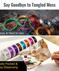24 Gauge Jewelry Wire Set For Beading, Tarnish Resistant Craft Wire 0.5mm In 12 Dope Colors, Colored Iron Beading Thread For Wrapping, DIY Supplies Kit With 20M Per Roll, 12 Rolls, Total 240M in neat spools for easy dispensing