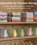 Top Rated Shelf Dividers For Closets And Dressers Compact Six Inch Vertical Blocks keep clothing stacks tidy in a closet.