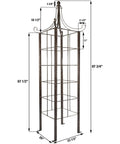 Seven And A Half Foot Tall Iron Garden Obelisk Trellis For Climbing Roses Clematis And Jasmine Heavy Duty 77 Lb with finial