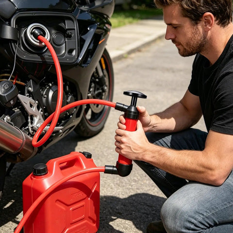 Manual Liquid Transfer Pump Portable Leakproof Siphon For Auto Maintenance And Industrial Fluid Transfer With Quick 10 To 12 Liters Per Minute Flow Ideal For Oil Gas Water And DIY Jobs used to transfer fuel into a motorcycle