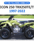Front And Rear Brake Shoes Kit For Recon 250 ATV 1997 To 2022 With Non Asbestos Friction Material And Beefy Heavy Duty Steel Build Including 06450 HC4 900 06430 HM8 A10 06430 HM8 A00 For Smooth Braking And Rust Resistant Performance displayed on a Recon 250 ATV