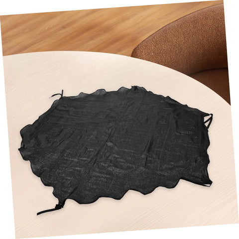Black UV weather-resistant trampoline sun shade canopy cover on a table, Trampoline Sun Shade Canopy Cover For Outdoor Backyards And Parks UV Protection Weather Resistant Top Replacement Easy Fold Trampoline Cover Keeps Kids Cool Safe Play Area Accessories.