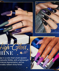 Dope Dip Powder Nail Kit With 20 Color Changing Glitter Powders And Full Liquid Set Base Coat Top Coat for nail design showcase