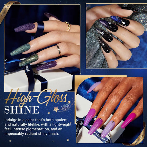 Dope Dip Powder Nail Kit With 20 Color Changing Glitter Powders And Full Liquid Set Base Coat Top Coat for nail design showcase
