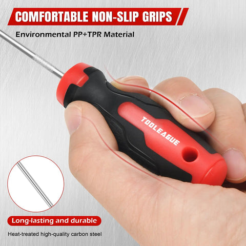 Close-up of comfortable non-slip grip handle from Nine Piece Precision Pick And Hook Set with scraper and magnetic tool kit.