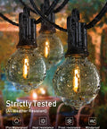 LED Outdoor String Lights 100ft With 104 Bulbs Weatherproof Shatterproof Patio Lights For Backyard Vibes E12 Socket Closeup
