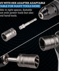 20 Piece Bolt Extractor Kit for Impact Sockets Nut and Bolt Remover Set hex adapter and sockets close up