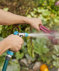 Front Control Garden Hose Nozzle With Adjustable Spray Pattern, Ergonomic Non Slip Grip used to water plants in garden