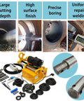 HayWHNKN portable precision boring machine, yellow, 110V on-site hole drilling for heavy machinery.