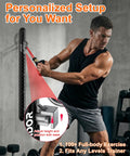 Hella Sturdy Wall Mount Resistance Band Anchor System With 300 Pound Pull Capacity Adjustable Aluminum Gym Anchors, man using in home gym.