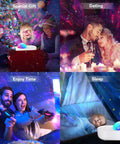 Star Projector For Bedroom 4 In 1 With Bluetooth Speaker Remote And Timer 10 Color Led Lights in various room settings
