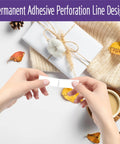 Hands using 600 Pack White Rectangular Stickers Roll Blank Write On Labels Self Adhesive for gift wrapping