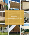 Beige 12x20 Ft Heavy Duty Waterproof Tarp With Grommets Every 3 Ft used in various outdoor settings for weather protection.