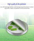 Grab These Top Shelf 394 Sr936Sw Silver Oxide Watch Batteries Serving As Knockout Replacement Button Cells With Rock Solid 1.55V Power In A Sweet 10 Pack, showing eco-friendly battery with recycling design.